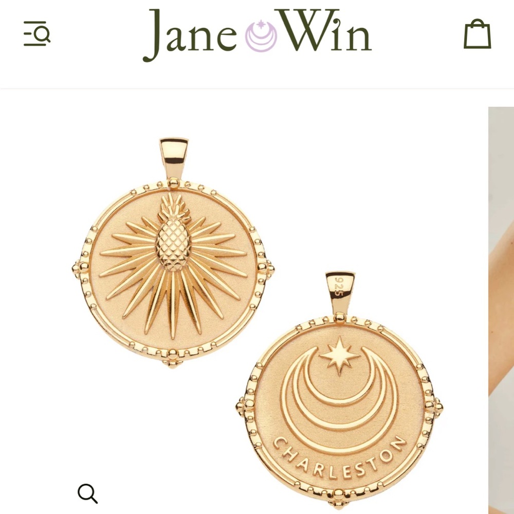 New Jane Win Charleston sunburst pineapple Charleston Gold Pendant pendant only